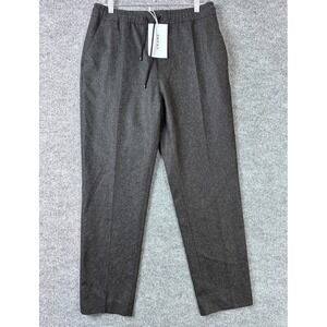 NWT FRAME Pants Men Medium Grey Charcoal Flannel Travel Virgin Wool Blend Preppy
